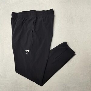Gymshark Track Pants Mens Small Black Stretch Zip Ankle Running Training